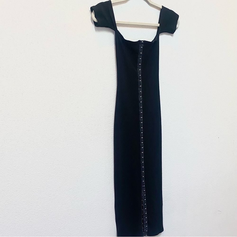 Reformation Whitney Ribbed Black Bodycon Dress XS - Picture 4 of 11